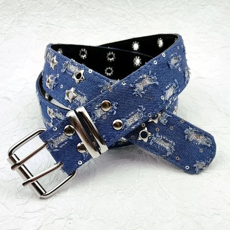 Jewelry Double Row Star Belt Women Girls Y2K Retro Size ONE SIZE - 4 Thumbnail
