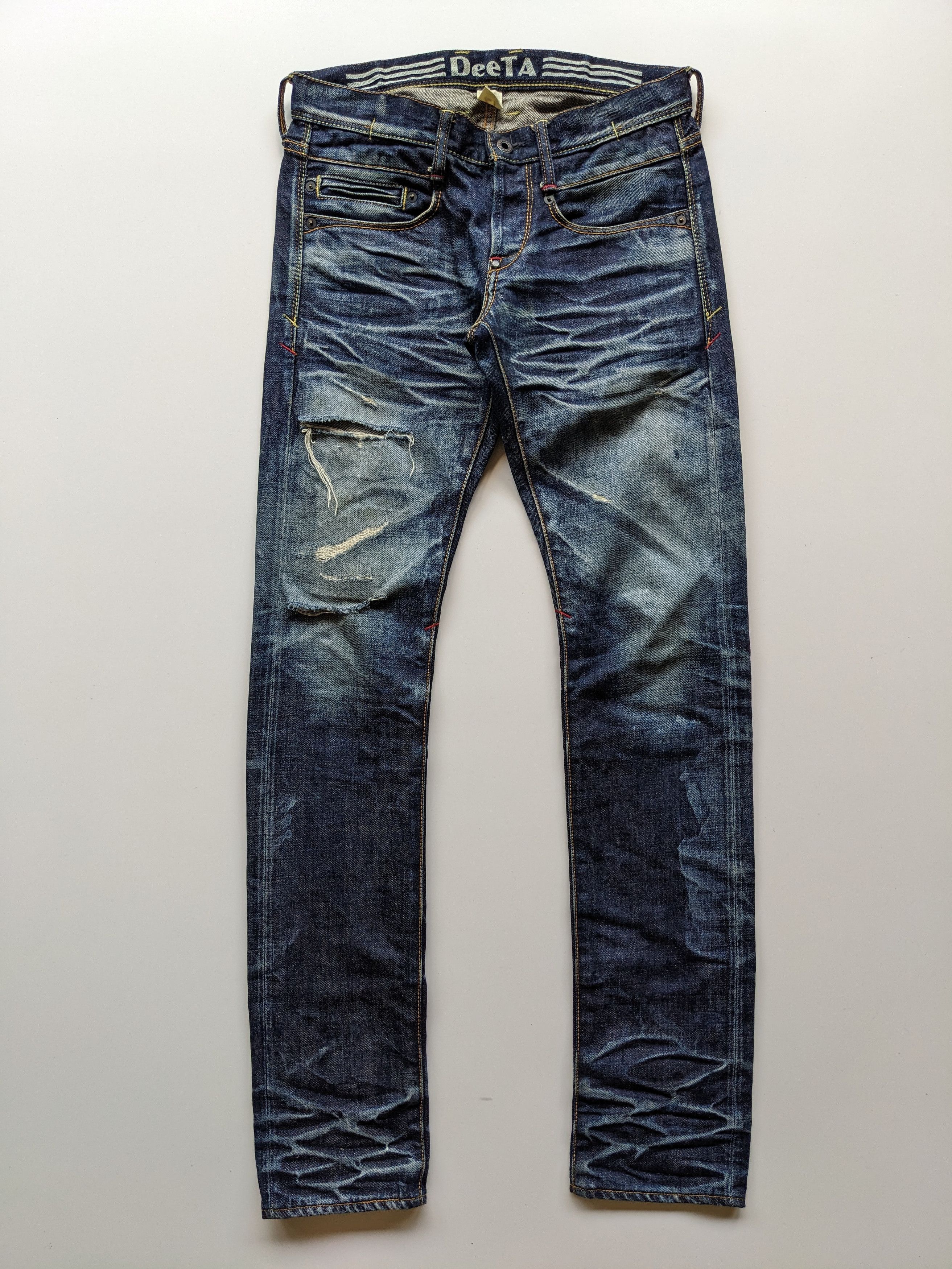 Japanese Brand Deeta faded clawmark indigo jeans Size US 30 / EU 46 - 1 Thumbnail