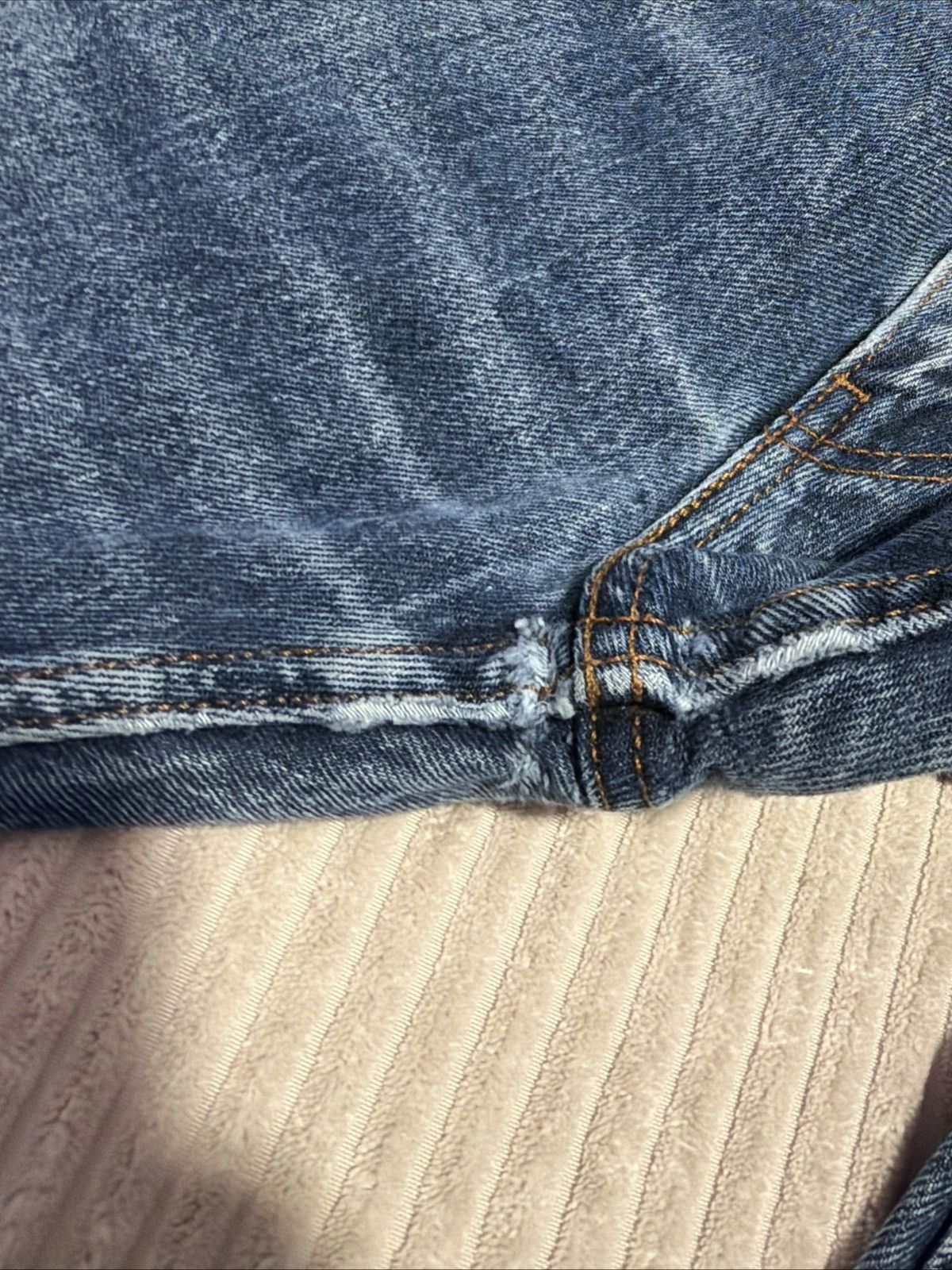 Levi's Levi’s 505 Regular Fit Jeans Mid Wash Distressed 36x30 Size US 36 / EU 52 - 6 Thumbnail