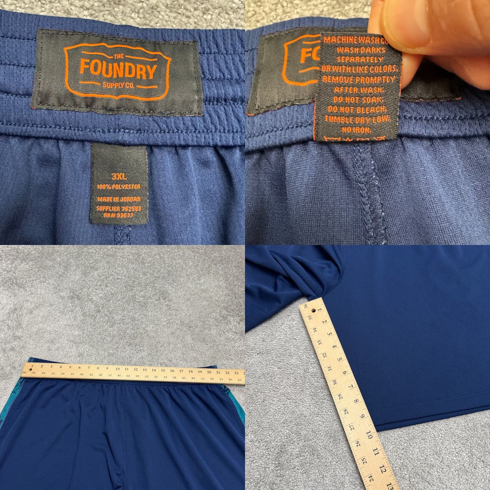 Vintage Foundry Basketball Training Shorts Men 3XL Blue Black Performance Athletic Shorts Size US 39 - 8 Thumbnail