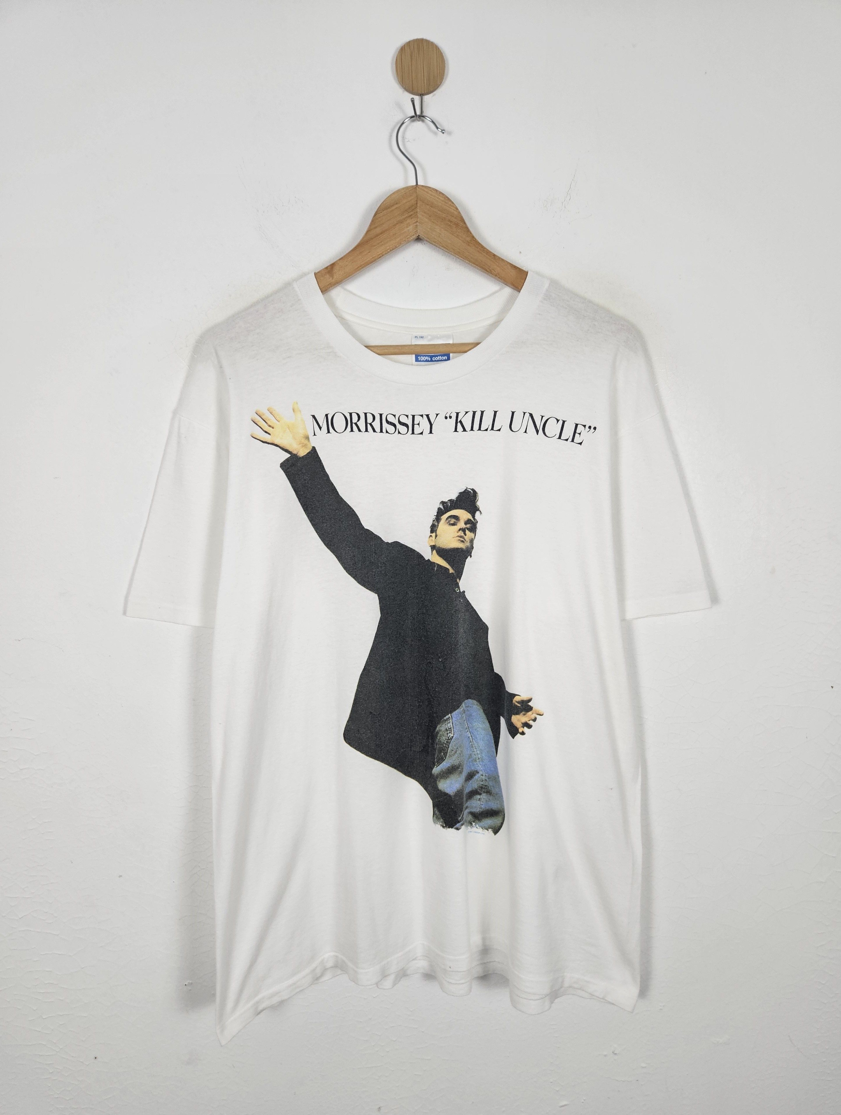 image of Band Tees x Morrissey Vintage 90's Morrissey Kill Uncle The Smith Band Tee in White, Men's (Size XL