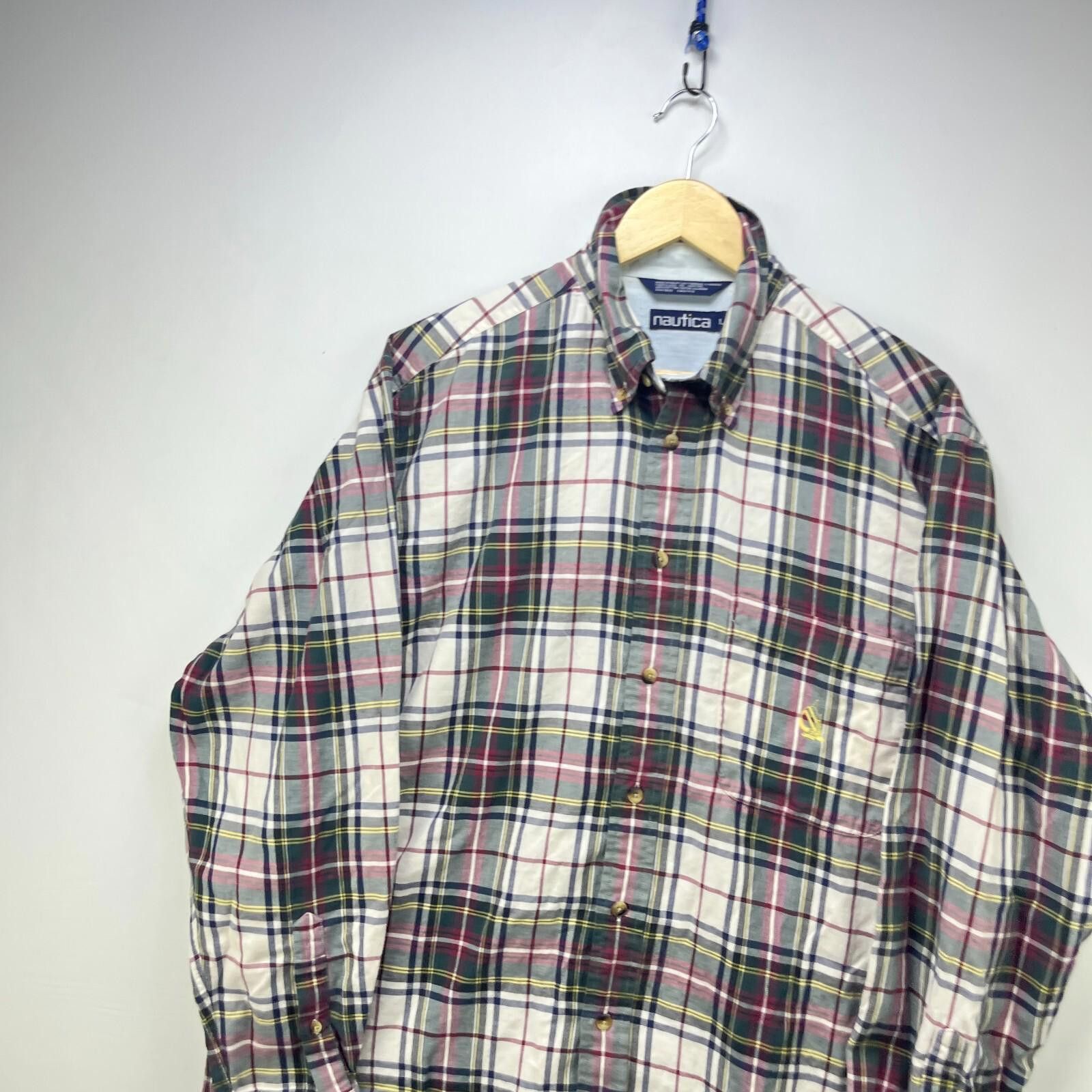 Nautica Vintage 90s Nautica Plaid Button-Up Shirt Large Longsleeve Size US L / EU 52-54 / 3 - 2 Thumbnail