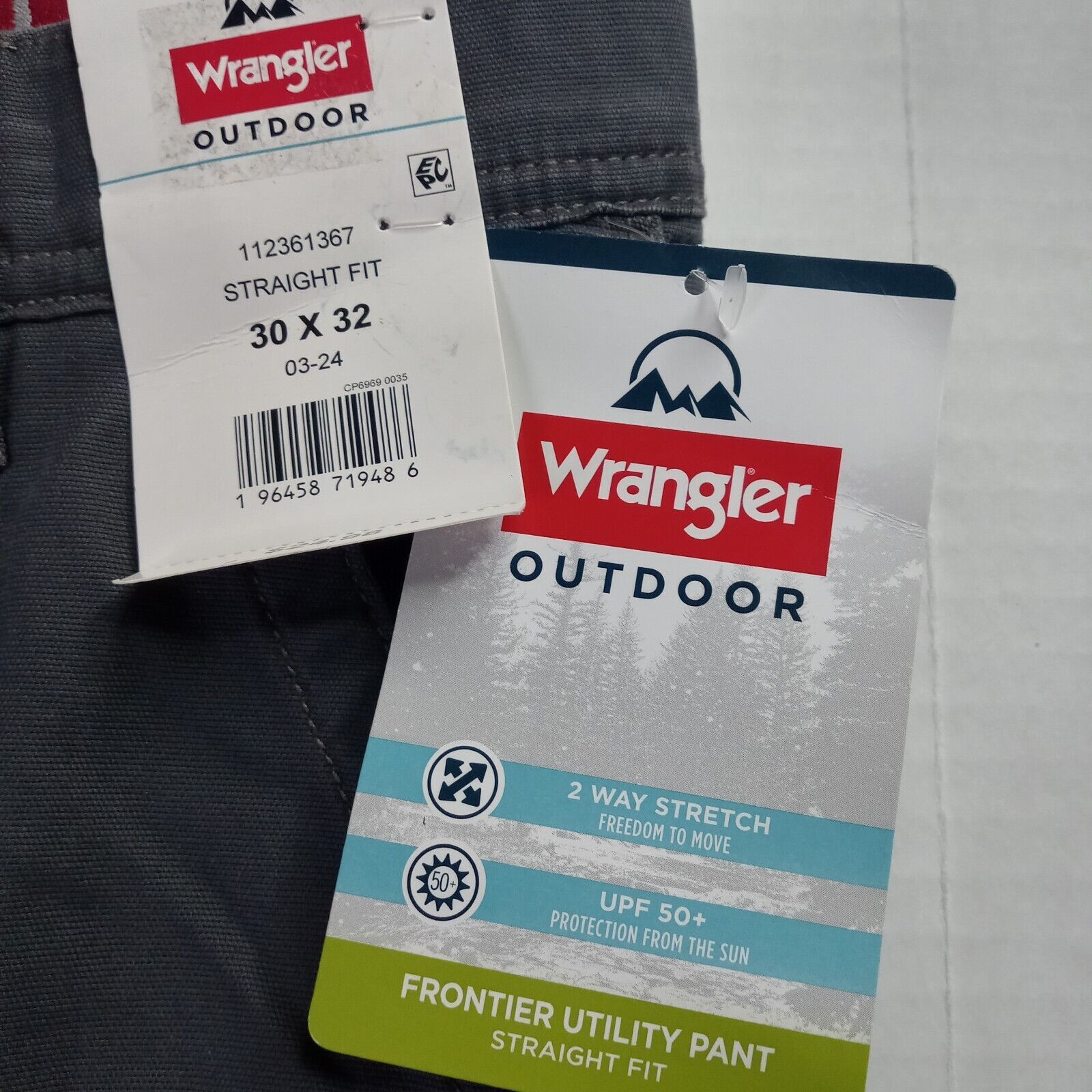 Wrangler Wrangler Outdoor Utility Pants Mens 30x32 Gray Straight Fit Size US 30 / EU 46 - 4 Thumbnail