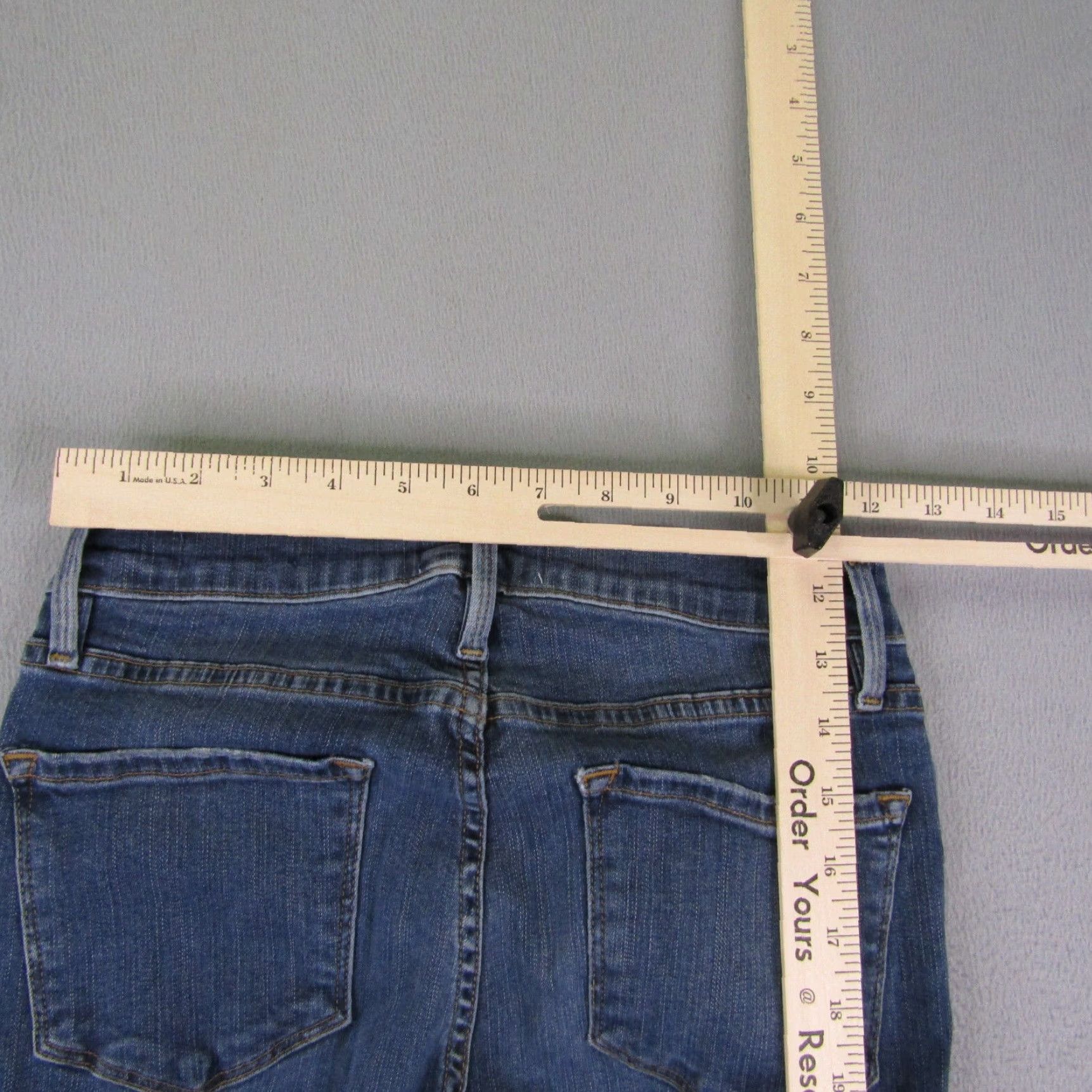 Frame FRAME Jeans Womens 25 Blue Denim Le Skinny de Jeanne Crop Frayed Whisker Crop Slim 27.5in Denim Jeans Womens FRAME Le Skinny De Jeanne Size 42" / US 20 - 7 Thumbnail