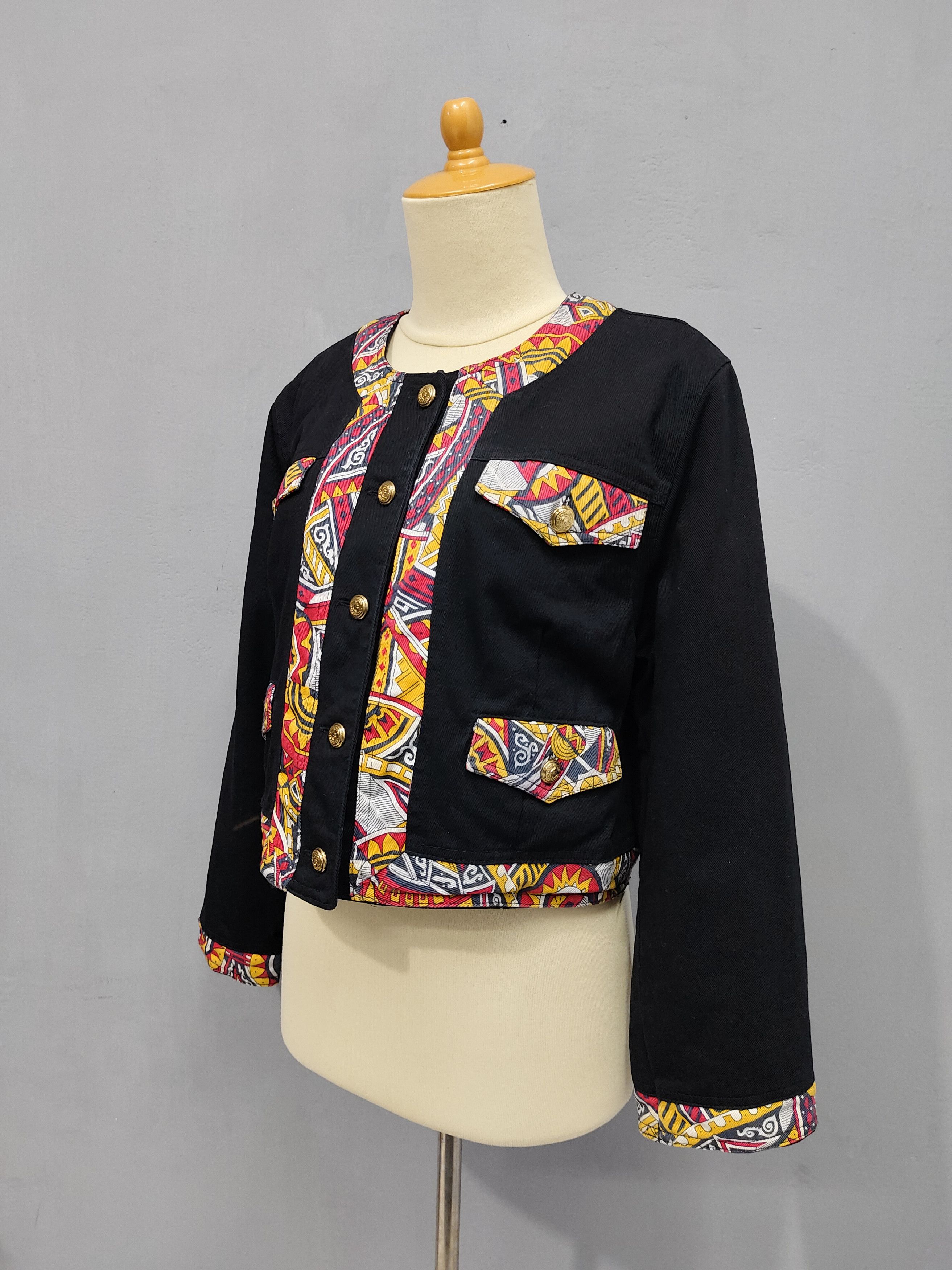 Moschino 90s Moschino- Archive Baroque Trim Graphic Cropped Jacket Size L / US 10 / IT 46 - 3 Thumbnail