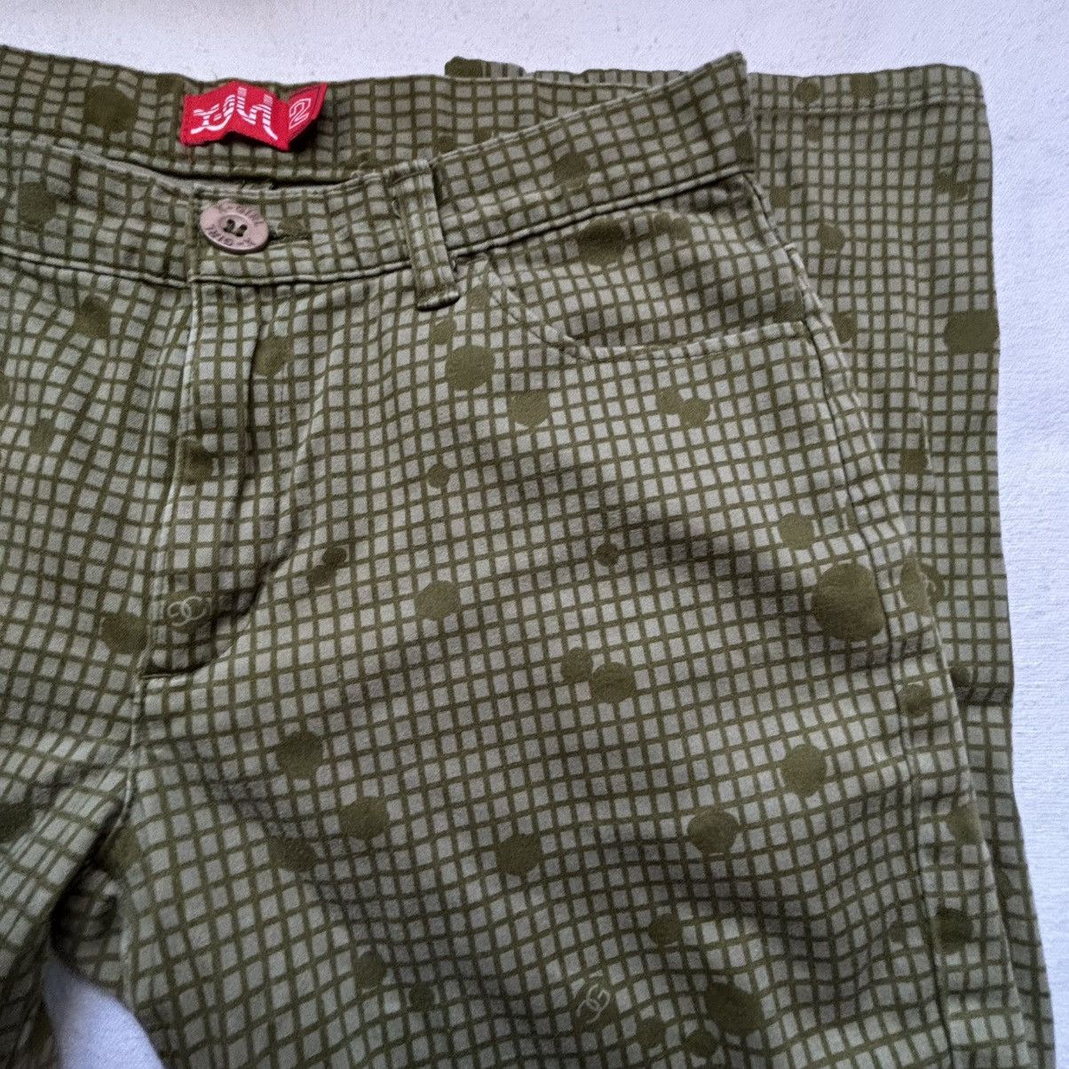 Japanese Brand × X-Girl Vintage X-Girl Rare Green Polka Chino Pants Size 25" / US 0 / IT 36 - 5 Thumbnail