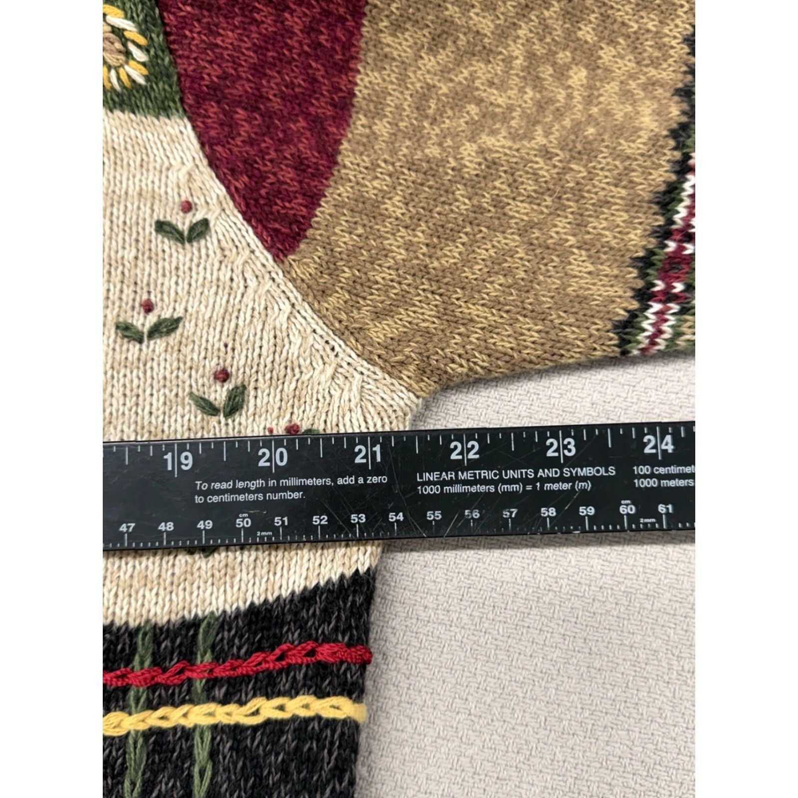 VINTAGE Heirloom Collectibles Harvest Farm Patchwork Cardigan Sweater M Multicolor Floral Round Neck Long Sleeve Embroidered Buttons 90s Women