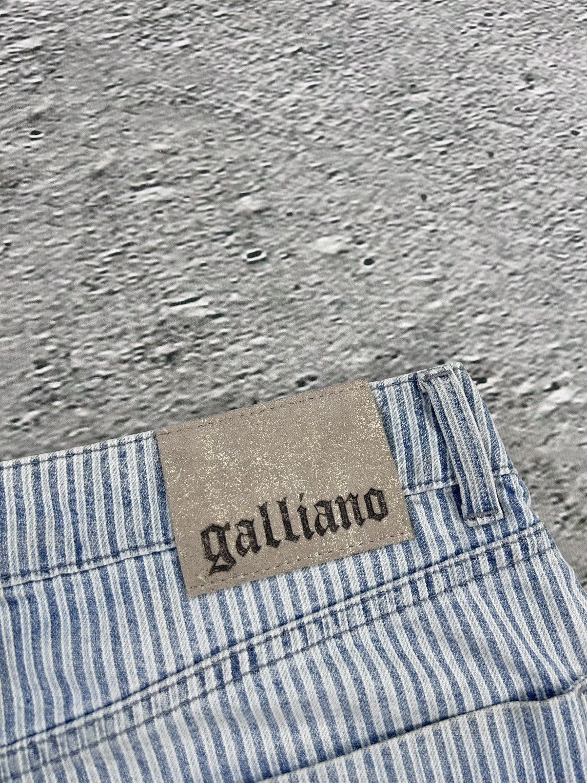John Galliano Galliano mini denim skirt striped blue Size 30" / US 8 / IT 44 - 2 Thumbnail