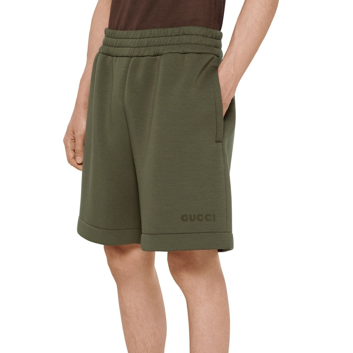 Gucci o1s1wg110925 Embroidered Jersey Shorts in Dark Green Size US 36 / EU 52 - 5 Thumbnail