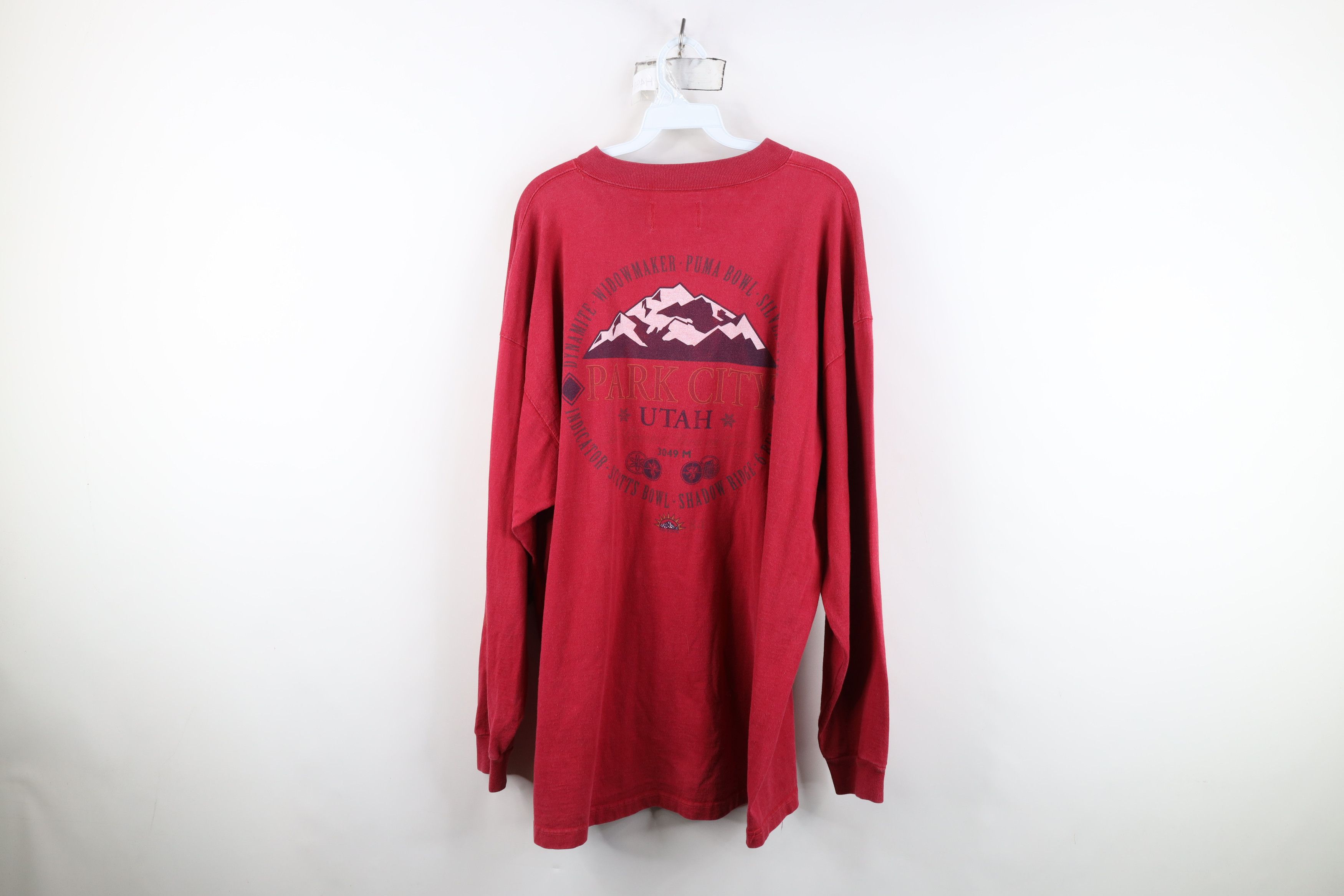 Vintage Vintage 90s Utah Jupiter Bowl Long Sleeve T-Shirt Red USA Size US XL / EU 56 / 4 - 13 Thumbnail