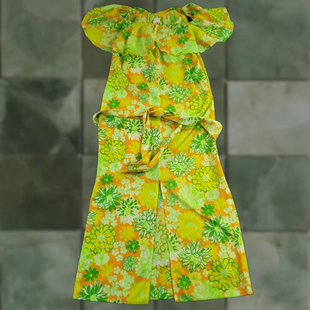 Lilly Pulitzer VINTAGE Lilly Pulitzer Maxi Dress Womens M Green The Lilly Off The Shoulder Sundress Size M / US 6-8 / IT 42-44 - 1 Thumbnail