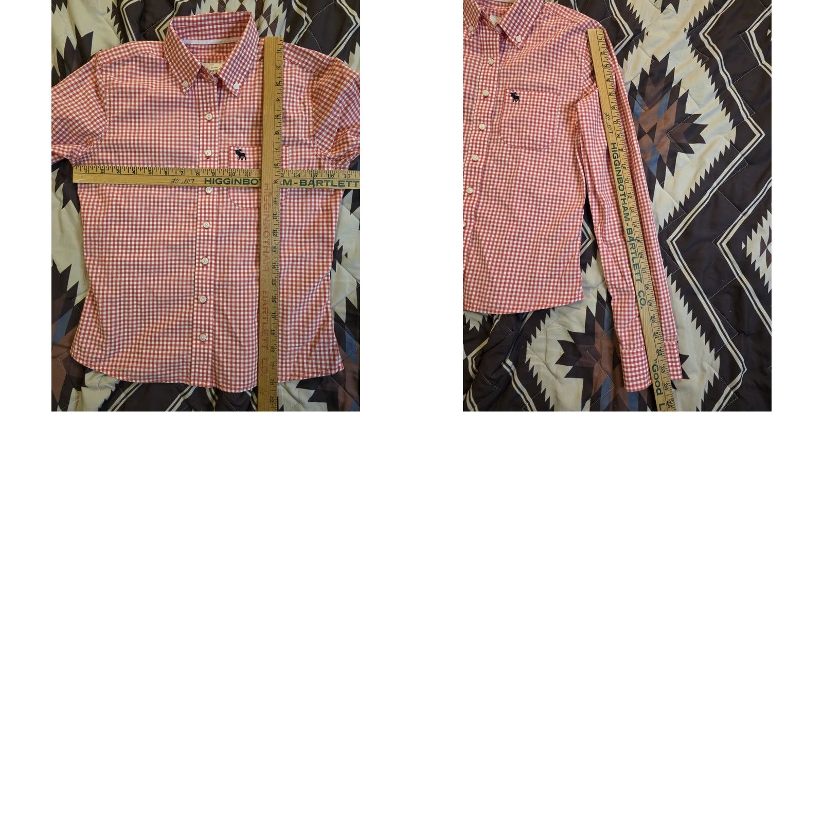 Abercrombie & Fitch VINTAGE Abercrombie & Fitch Women's Button-Up Shirt Gingham Red XS, Plaid, Long Sleeve, Collared, Button, Casual, Preppy, Classic, 2000s, Women Size XS / US 0-2 / IT 36-38 - 8 Thumbnail