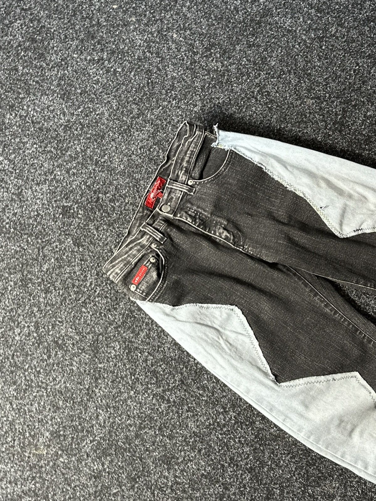 If Six Was Nine 🚨GRAIL CUSTOM DENIM JEANS 2in1 ULTRA BAGGY Y2K JAPANESE STYL Size US 30 / EU 46 - 4 Thumbnail