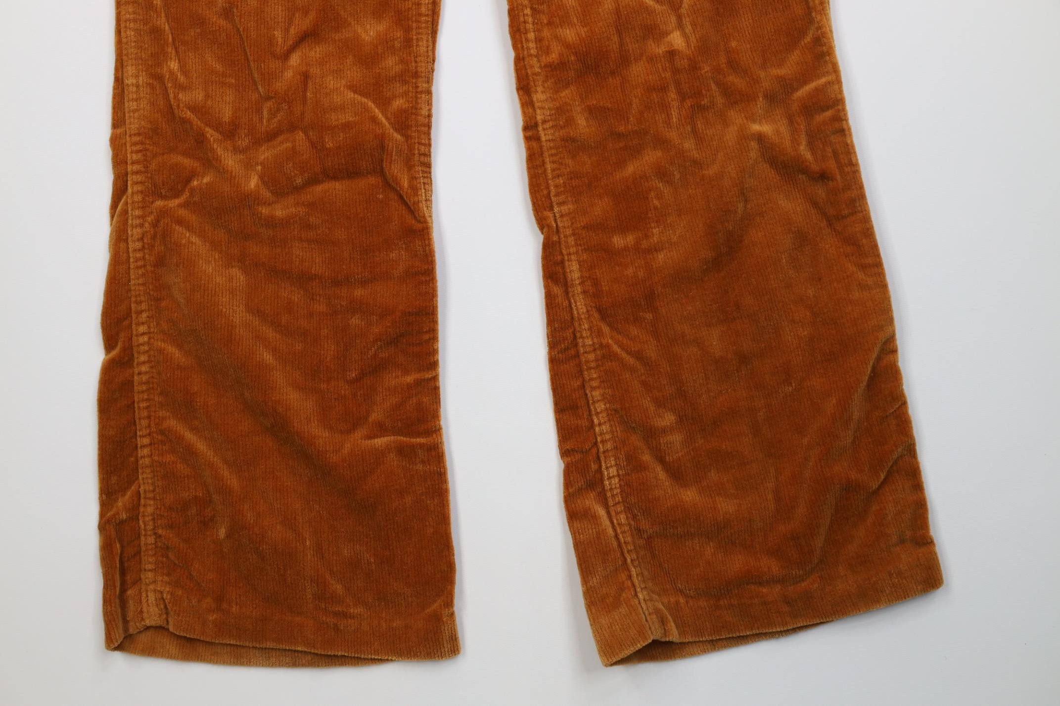 Vintage Vintage 70s Streetwear Corduroy Wide Leg Pants Orange Brown Size US 29 - 4 Thumbnail