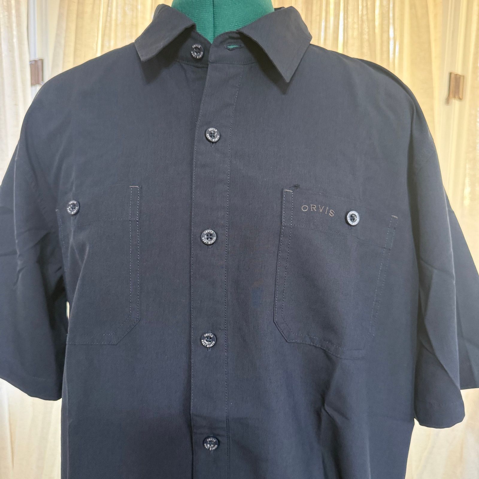 Orvis Orvis Classic Navy Short Sleeve Button-Up | Sz L Size US L / EU 52-54 / 3 - 3 Thumbnail