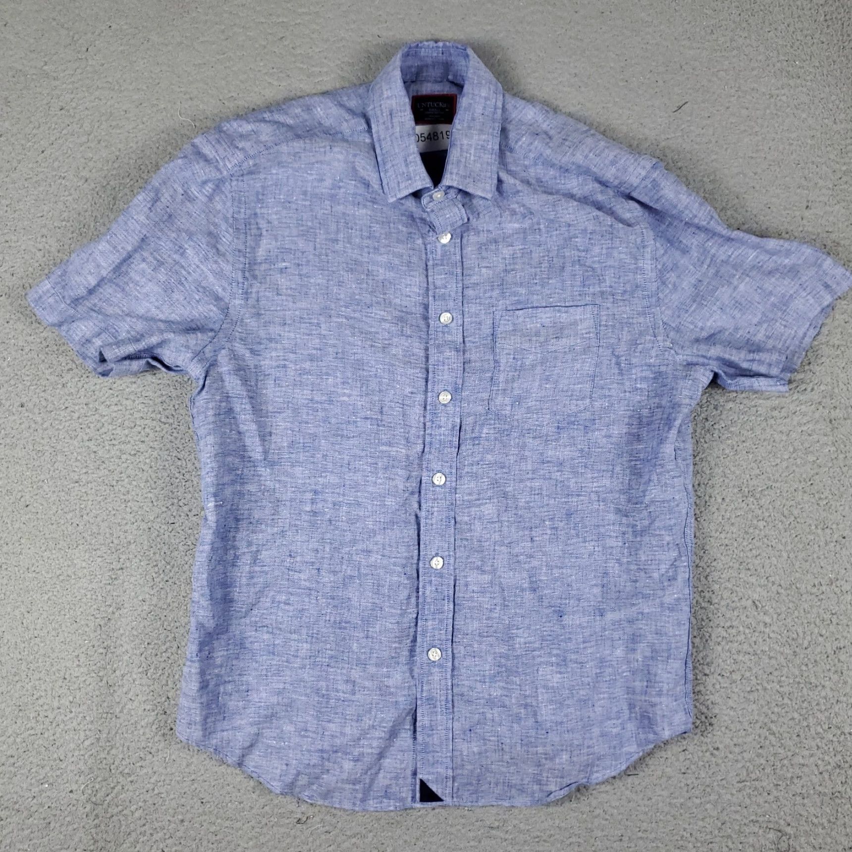 UNTUCKit UNTUCKit Blue Linen Button-Up Shirt Mens Small Short Sleeve Casual Size US S / EU 44-46 / 1 - 2 Thumbnail