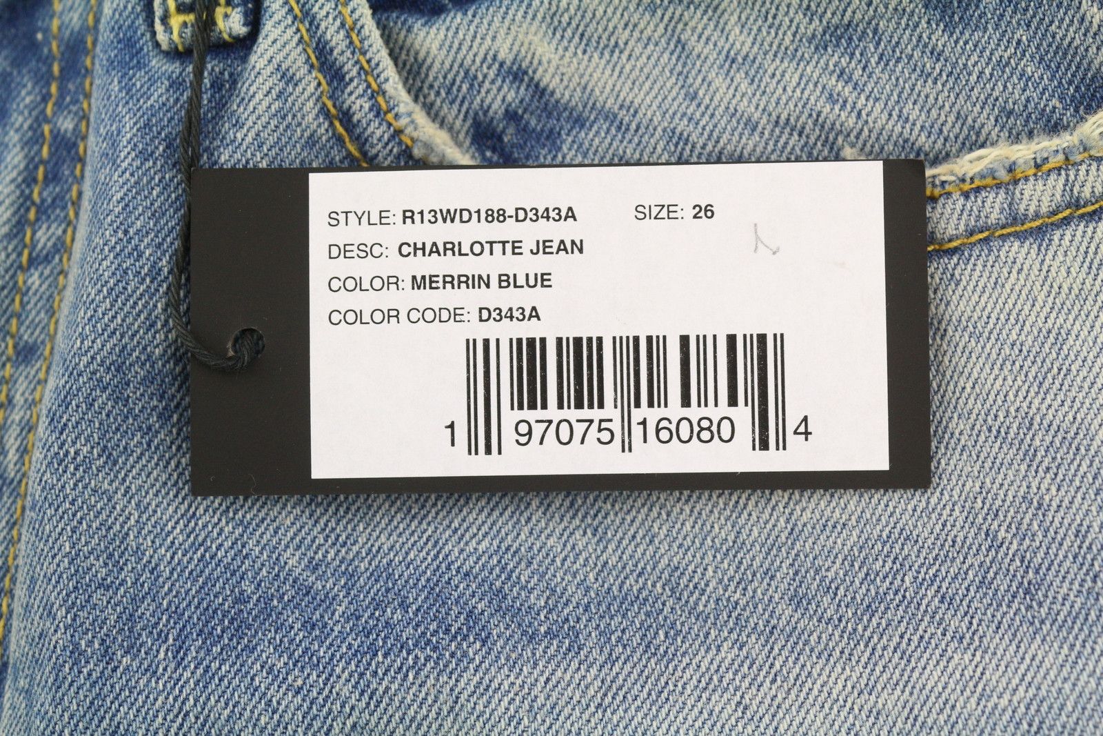R13 CHARLOTTE 26 Merrin Blue Faded Flared High PF25 86831 Size 26" / US 2 / IT 38 - 8 Thumbnail