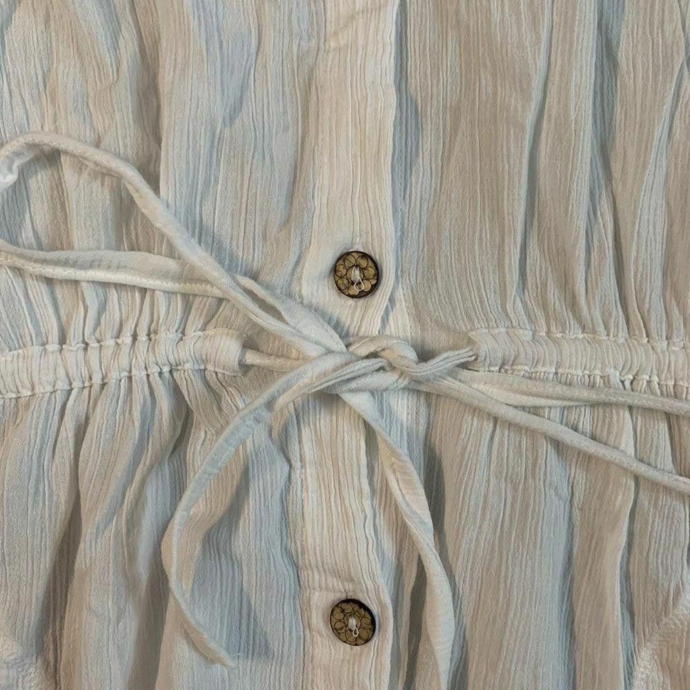 Designer Pre Owned White Hand Made Blouse L Size L / US 10 / IT 46 - 5 Thumbnail