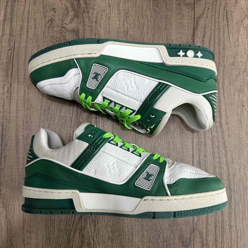 Louis Vuitton Louis Vuitton Low-Top Trainer Sneaker in White and Green - Size US 8.5 / EU 41-42 - 7 Thumbnail