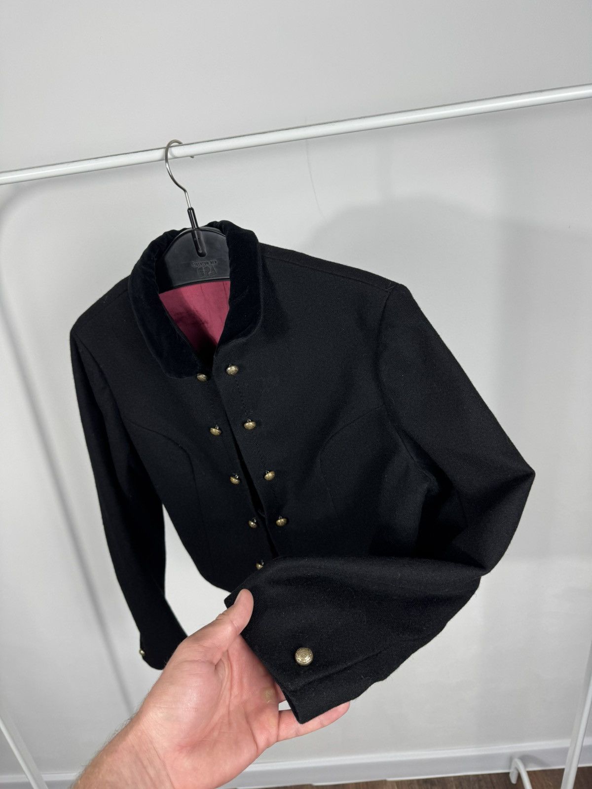 Other Vintage Antique Cropped Military Blazer Jacket Velvet Collar Size M / US 6-8 / IT 42-44 - 4 Thumbnail