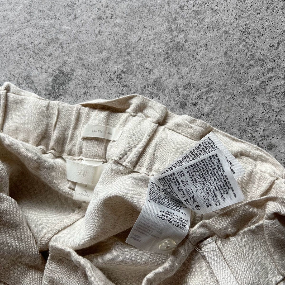 Designer × H&M H&M Womens Beige Linen Blend Shorts Solid Pattern Pockets Size 27" / US 4 / IT 40 - 5 Thumbnail