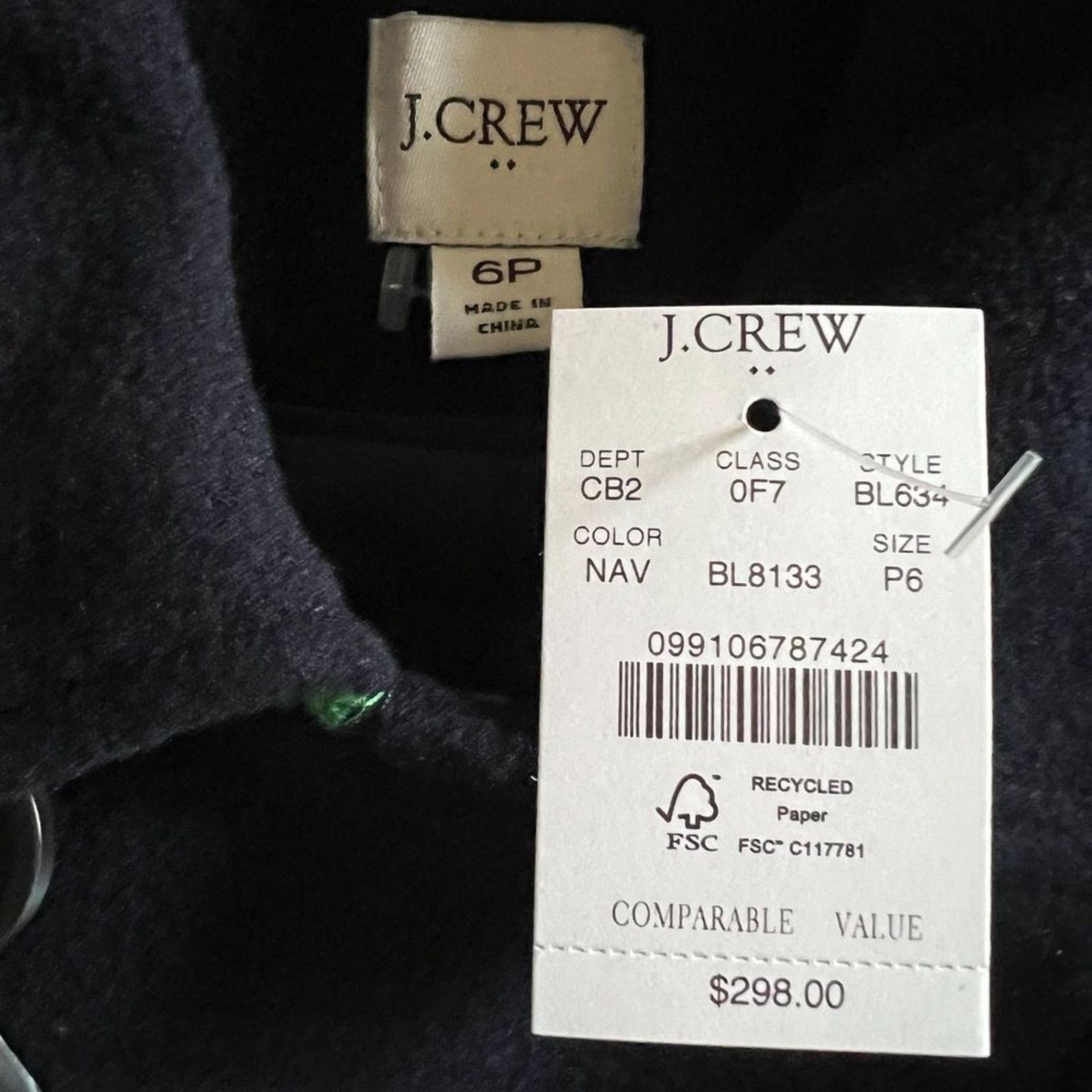 J.Crew J.CREW Petite Navy Wool-Blend Topcoat w/ Tags, 6P Size M / US 6-8 / IT 42-44 - 8 Thumbnail
