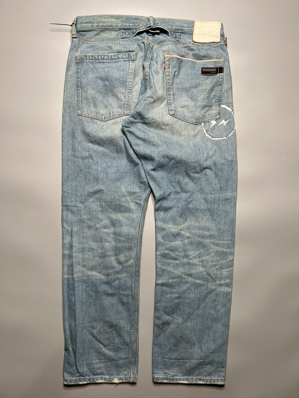 image of Fragment Design x Levis Fenom F/w 09 Fm207 Turquoise Pack Denim Jeans in Washed Blue (Size 36)