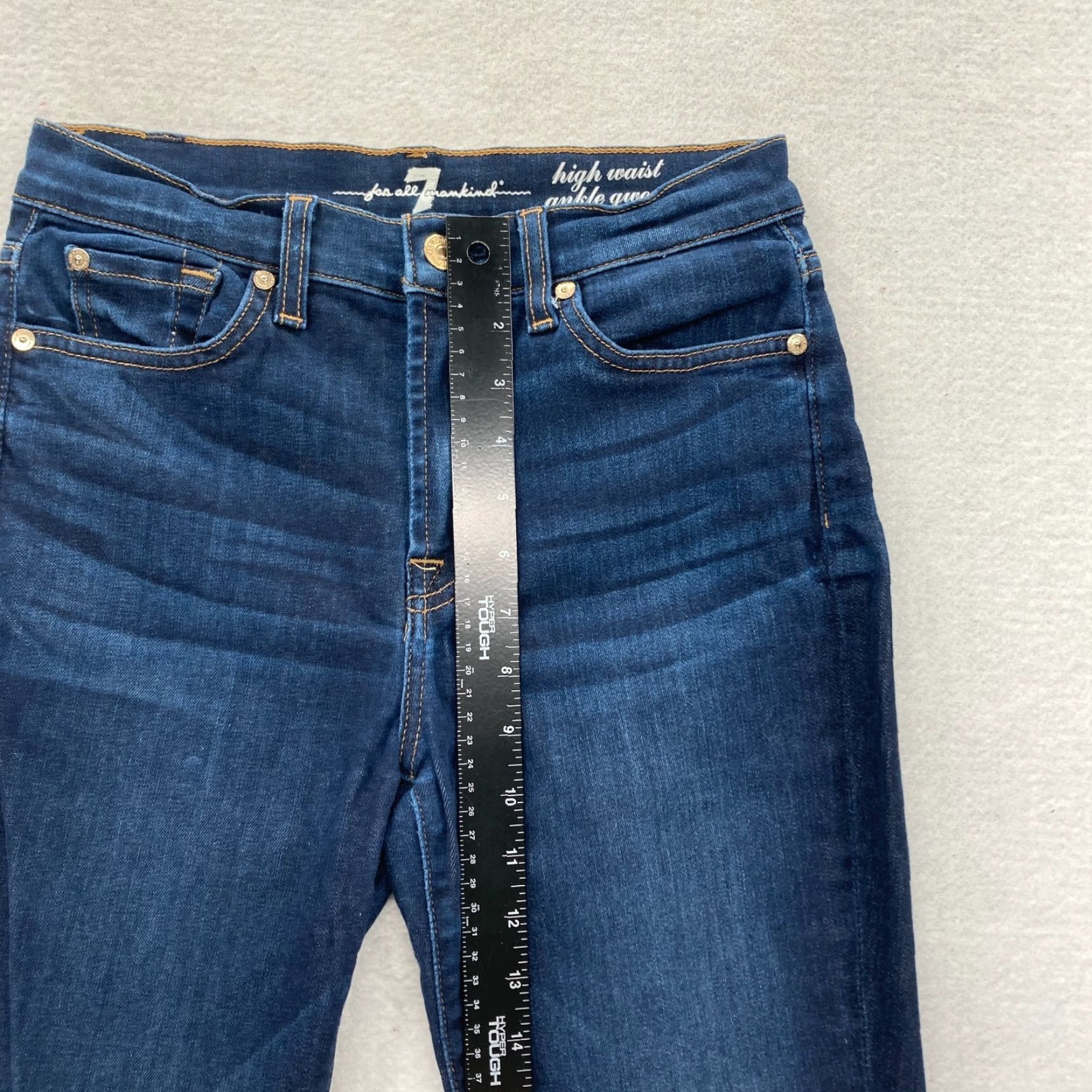 7 For All Mankind 7 For All Mankind Gwenevere Jeans Women's 27 Skinny Dark Wash Blue Stretch Denim Size 27" / US 4 / IT 40 - 7 Thumbnail
