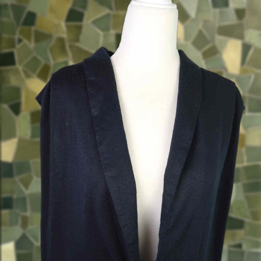 Vintage VINTAGE 90s Black Knit Slouchy Sweater Vest Cardigan L Womens Size L / US 10 / IT 46 - 1 Thumbnail