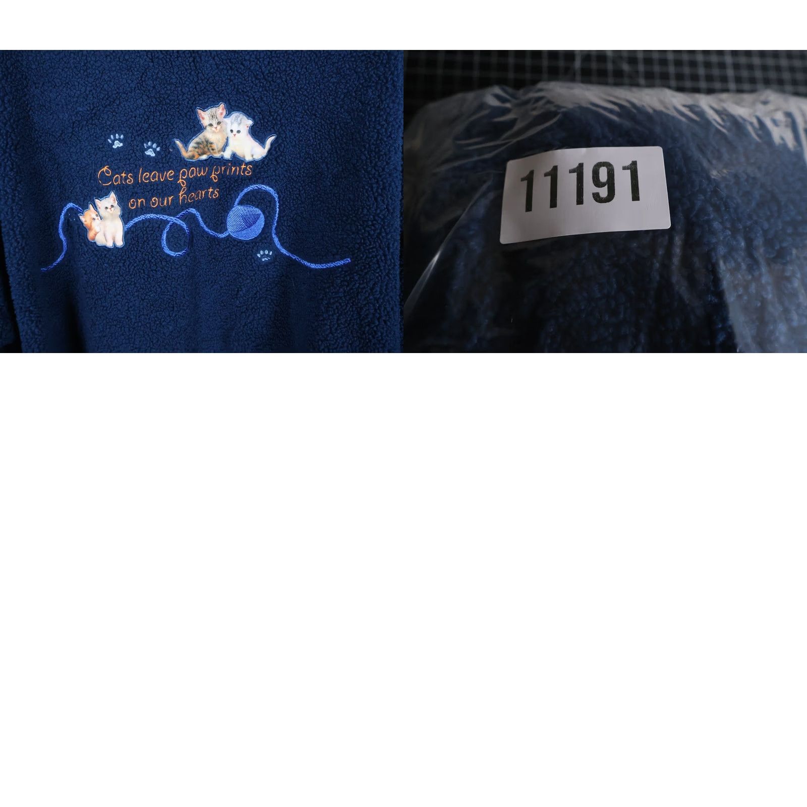 Vintage Bradford Exchange Women's Jacket 2X Blue Fleece Jurgen Scholz Cats Kitten Embroidered Unlined Pockets Button Front Regular Wool? Size XXL / US 16-18 / IT 52-54 - 9 Thumbnail