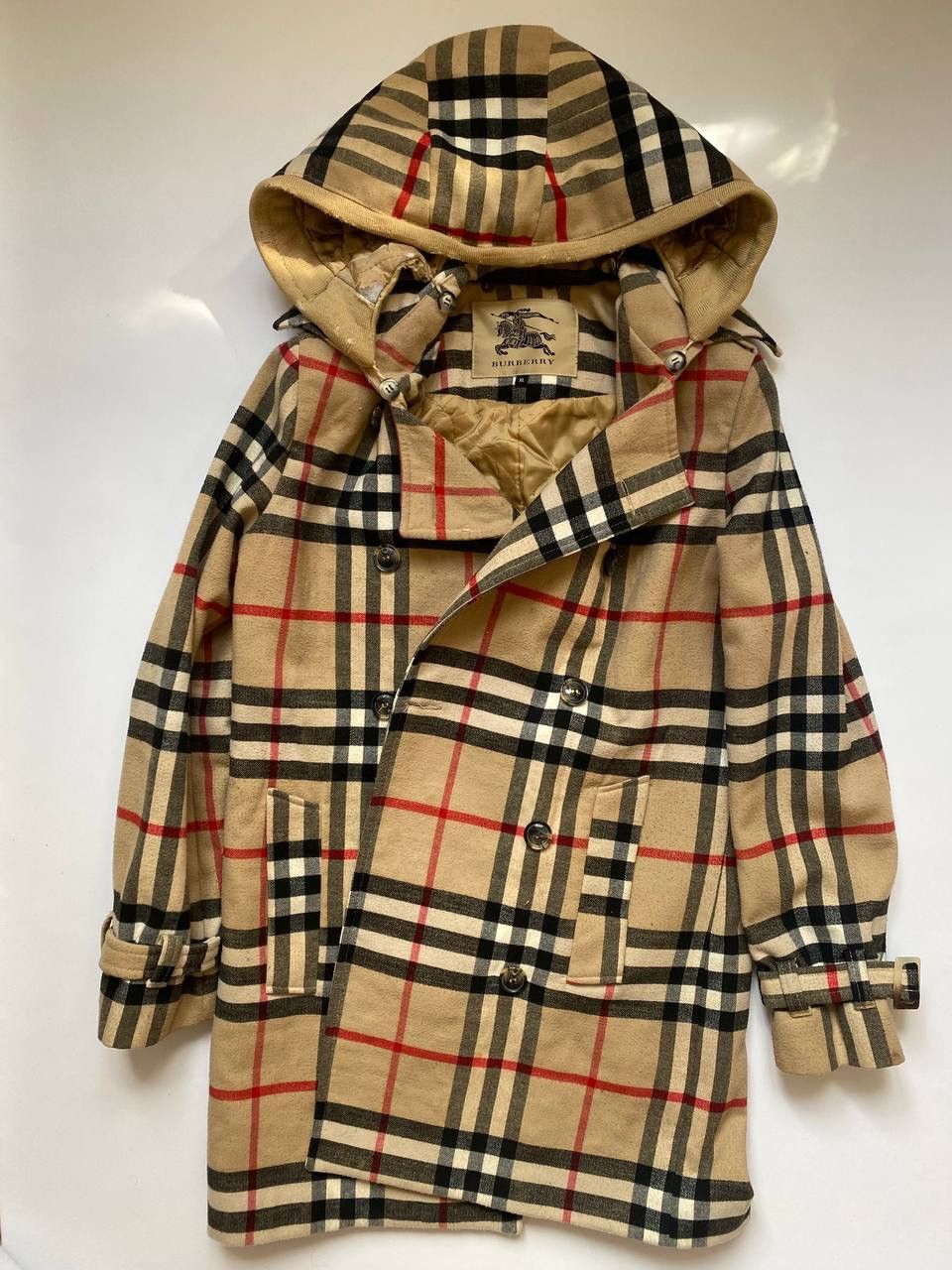 image of Vintage Burberry Coat in Beige, Women's (Size XL)