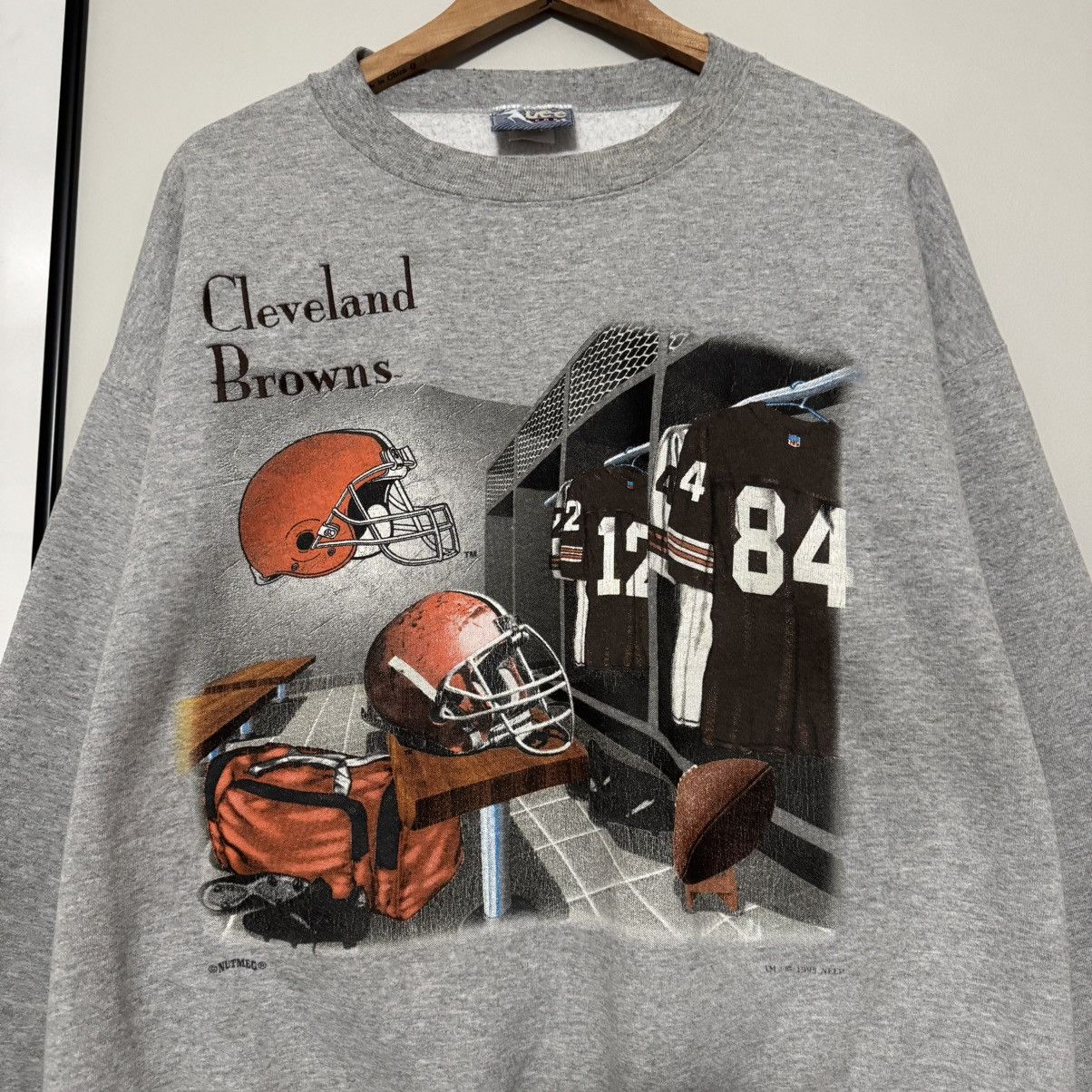 NFL × Nutmeg × Vintage VINTAGE 1995 CLEVELAND BROWNS NUTMEG LOCKER GEAR SWEATSHIRT Size US L / EU 52-54 / 3 - 5 Thumbnail
