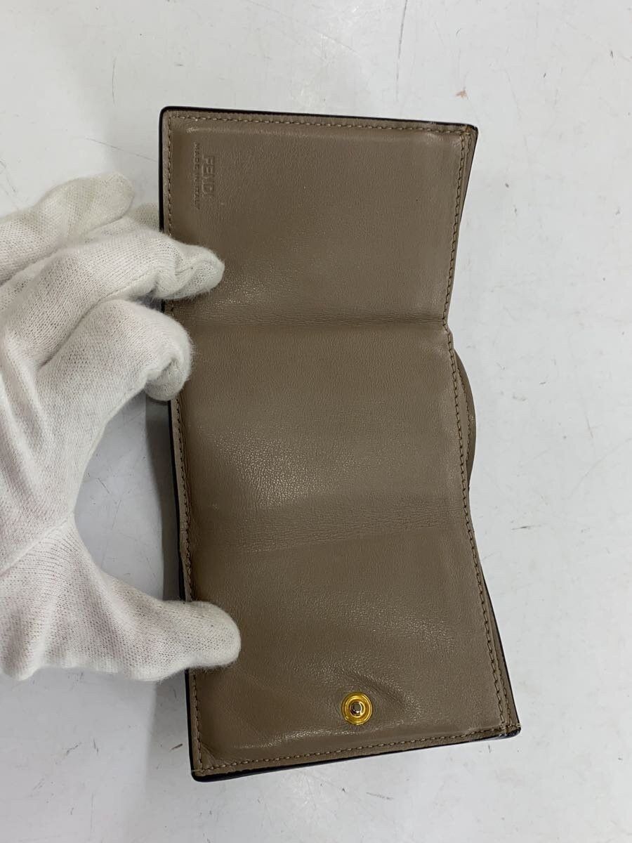 Fendi Fendi Leather Tri-Fold Wallet Beige Size ONE SIZE - 4 Thumbnail