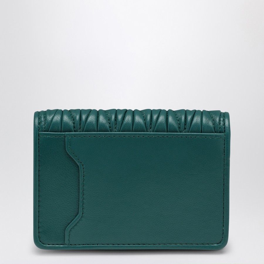 Miu Miu o1d2blof0924 Size: OS / Leather Card Holder in Green Size ONE SIZE - 3 Thumbnail