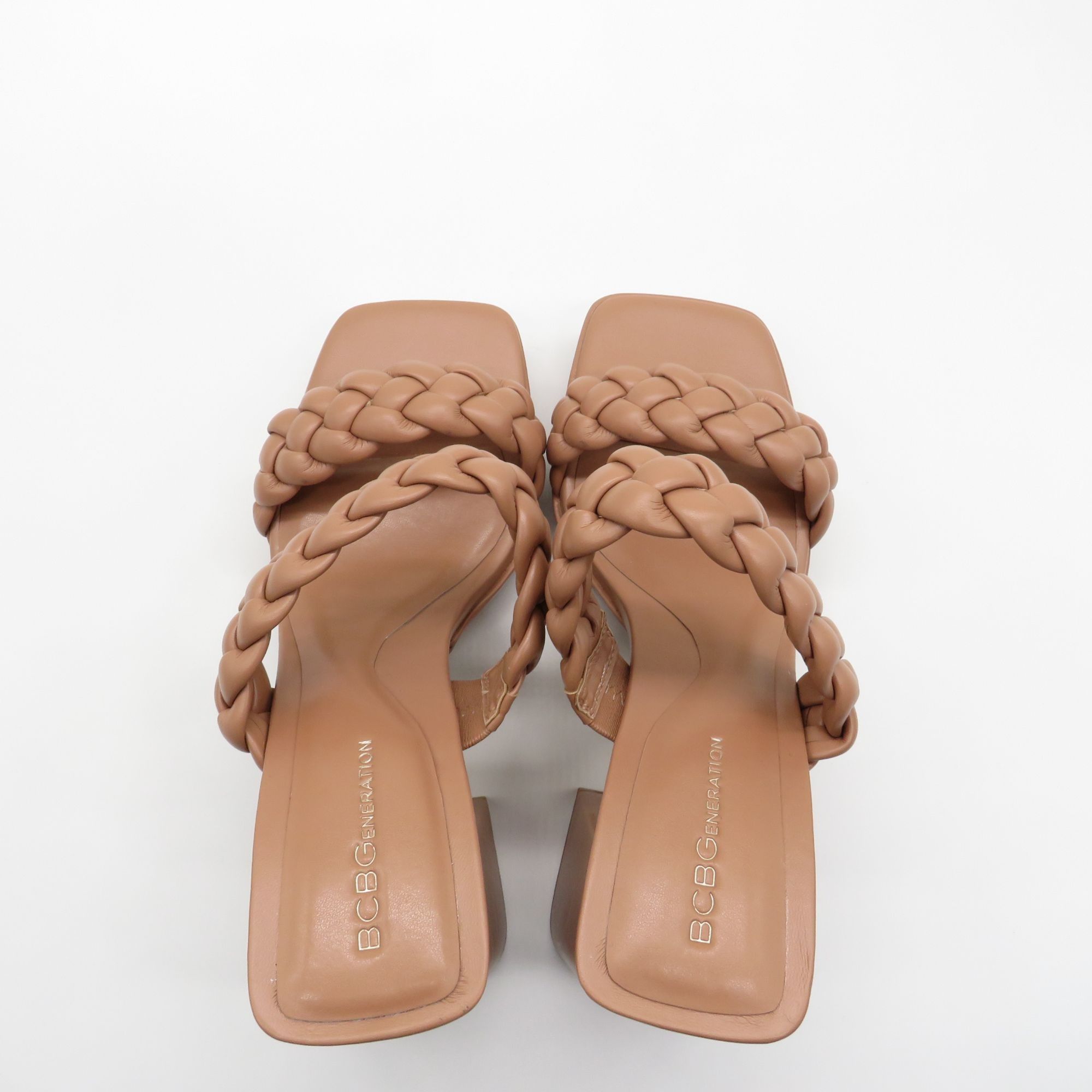 Other BCBG Generation Women's Tan Braided Strap Block Heel Sandals Size US 10 / IT 40 - 5 Thumbnail