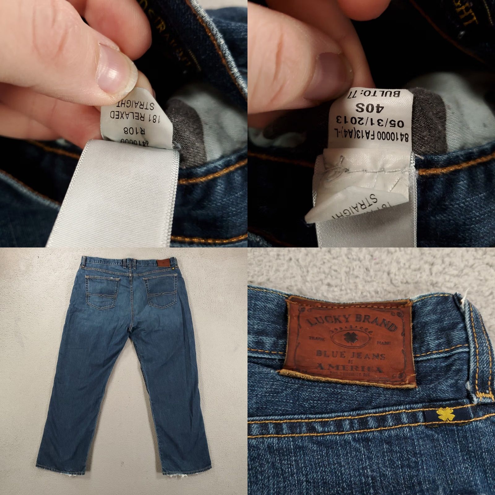 Lucky Brand Lucky Brand Jeans Mens 40x30 Blue Medium Wash 181 Relaxed Straight Denim Baggy Size US 40 / EU 56 - 9 Thumbnail