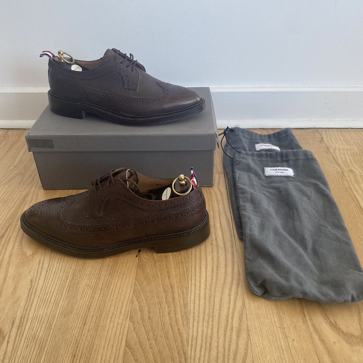 Thom Browne Thom Browne Brown Wingtip Grain Leather Dress Shoes Size US 12.5 / EU 45-46 - 2 Thumbnail