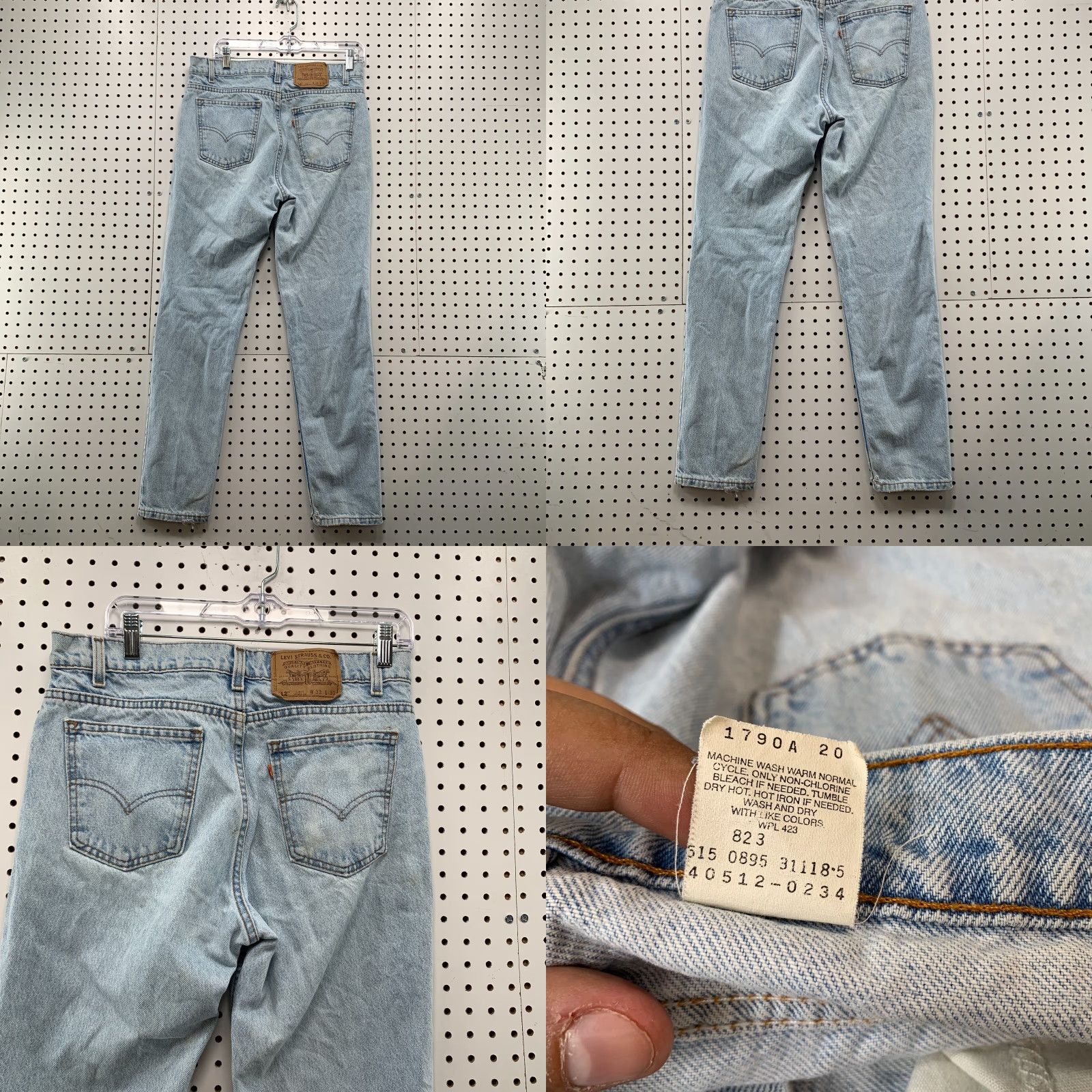 Levi's VINTAGE Levi's 512 Blue Denim Jeans Mens 33x30 Slim Tapered 90s USA Size US 33 - 8 Thumbnail