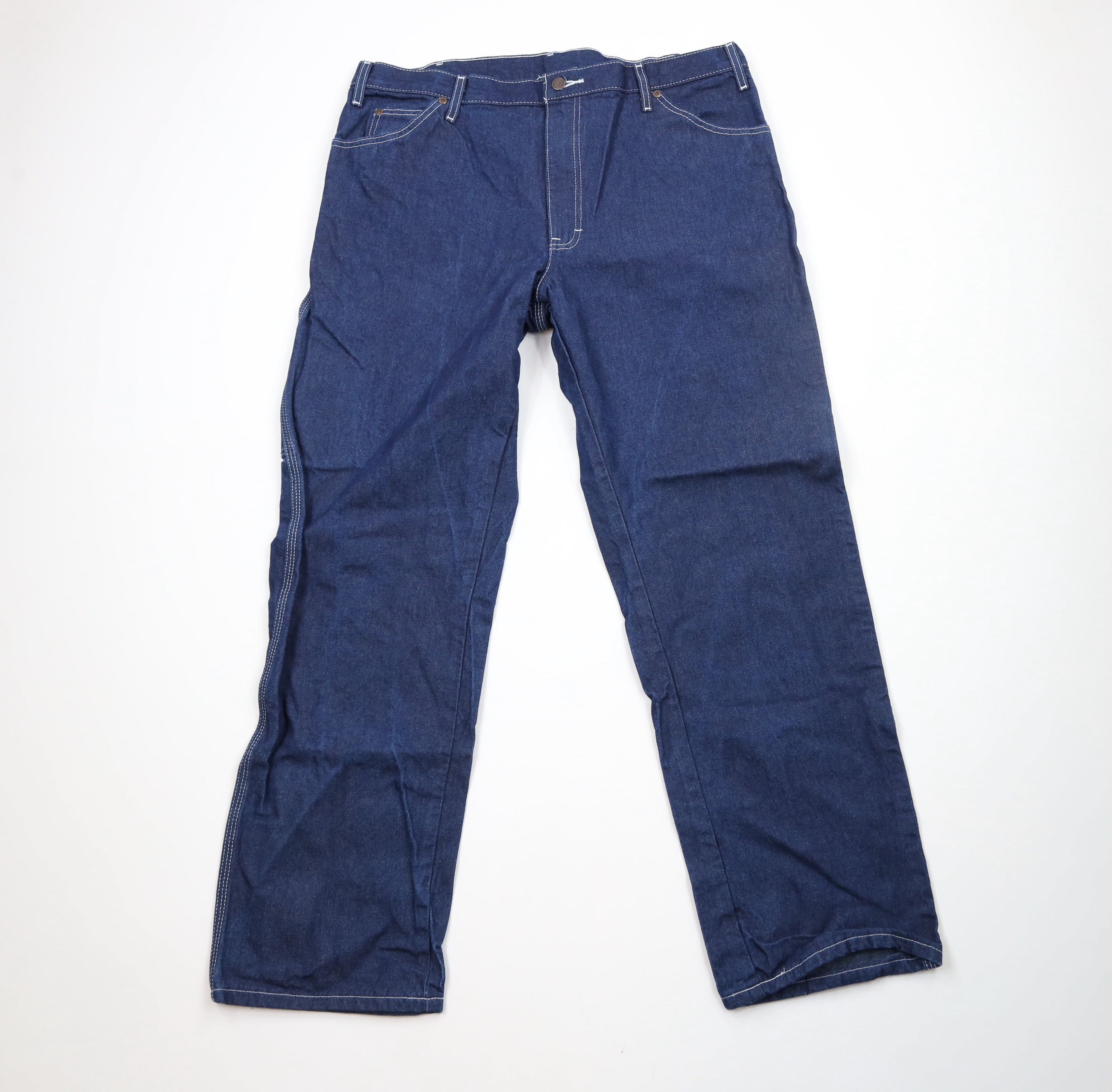 Dickies × Vintage Vintage Y2K Dickies Wide Leg Dungaree Denim Jeans Blue Size US 38 / EU 54 - 1 Thumbnail