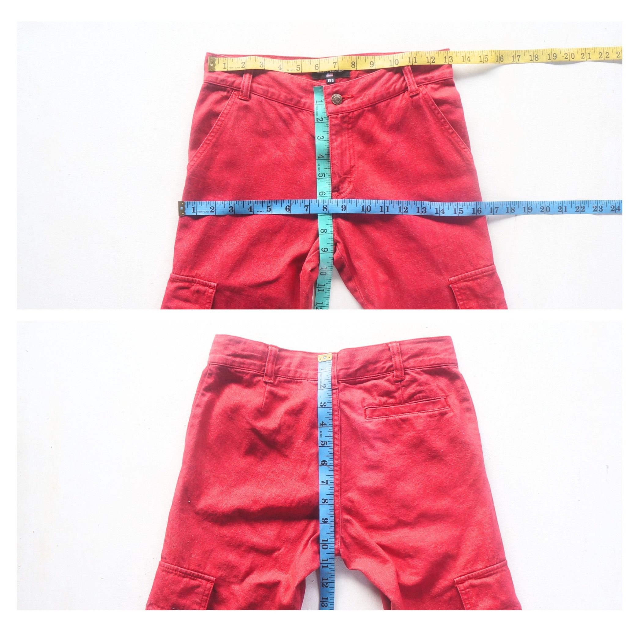 Polo Ralph Lauren Polo Jeans Ralph Lauren Red Flare Cargo Pants Size 26" / US 2 / IT 38 - 9 Thumbnail