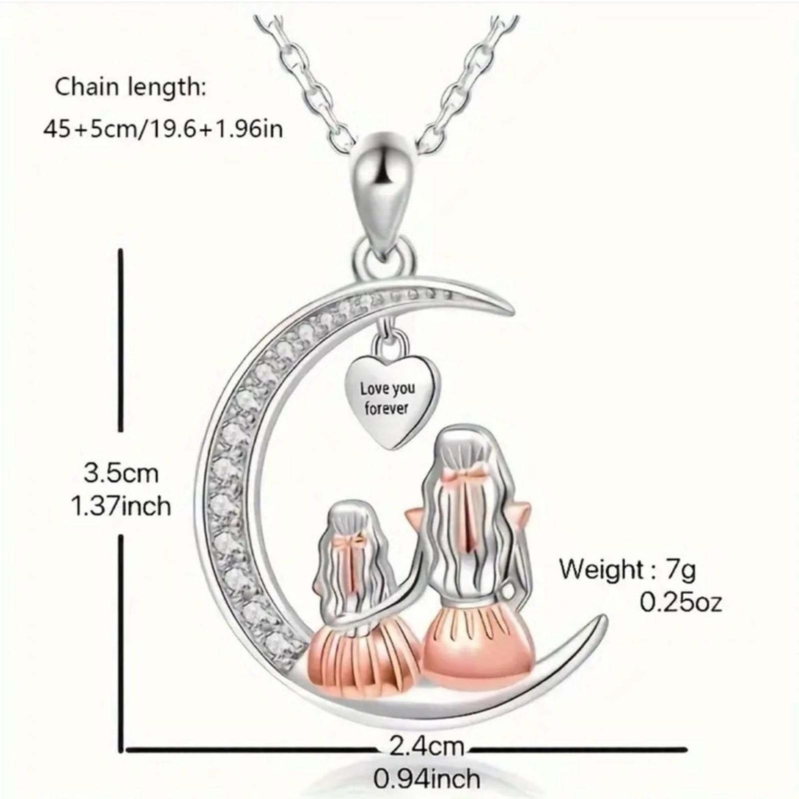 Designer Silver and Gold Mother Daughter Pendant Necklace Mothers Day Size ONE SIZE - 5 Thumbnail