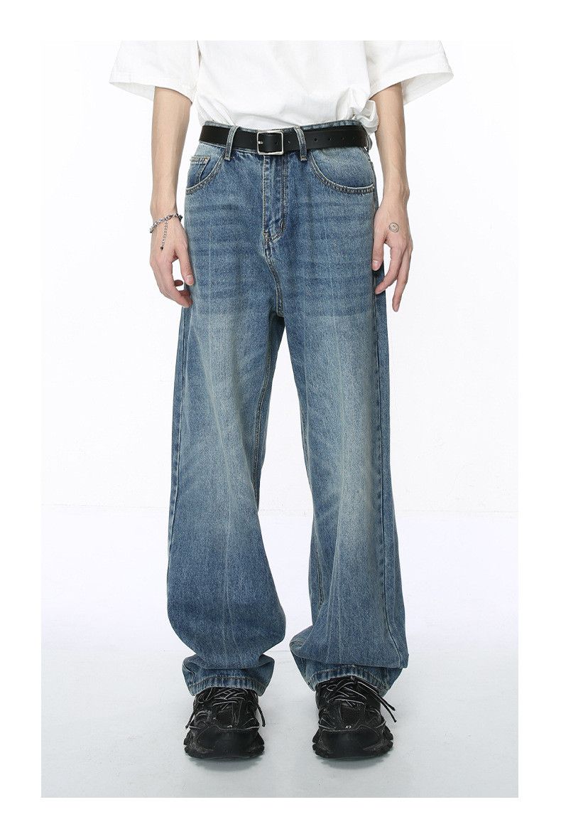 Japanese Brand Japanese retro washed whiskered loose straight leg jeans Size US 32 / EU 48 - 1 Thumbnail