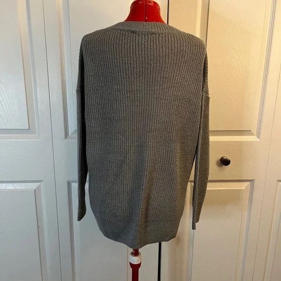 Lulus Lulu's Alyssa Grey Knit Sweater Size L Size L / US 10 / IT 46 - 2 Thumbnail