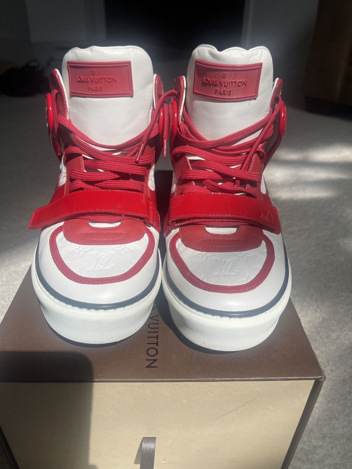 Louis Vuitton 2009 LOUIS VUITTON Calfskin Patent Tower High Top Sneakers Size US 8.5 / EU 41-42 - 1 Thumbnail