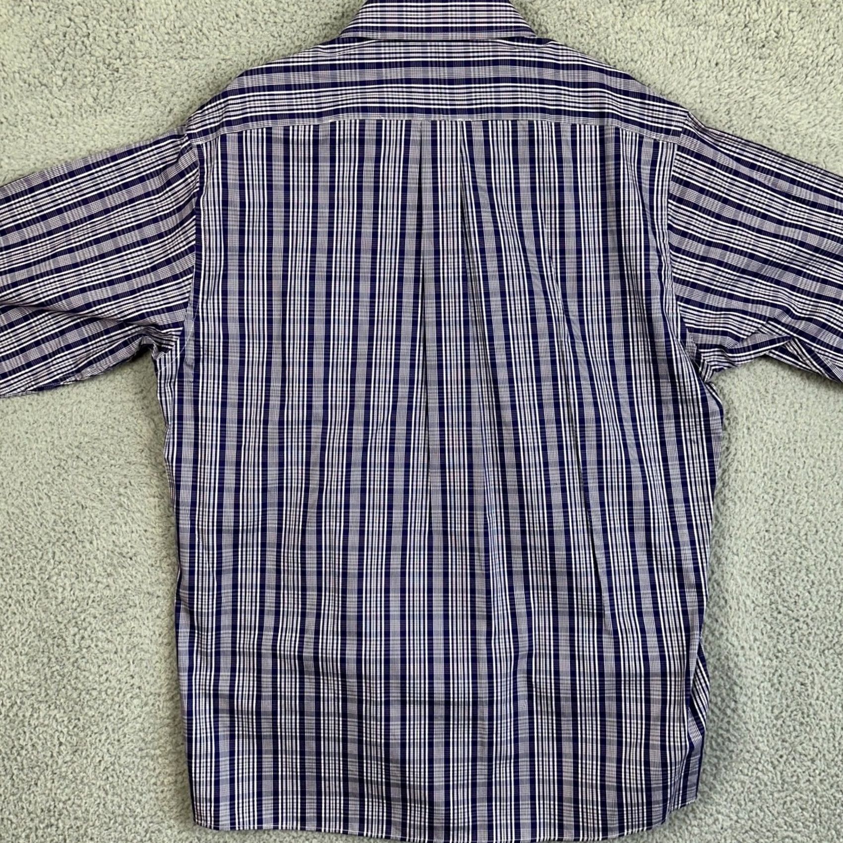Michael Kors VINTAGE? No. Michael Kors Men Dress Shirt Purple Plaid Button Up Regular Fit 16.5 32-33 Long Sleeve Cotton Shirt Mens Size 46R - 3 Thumbnail