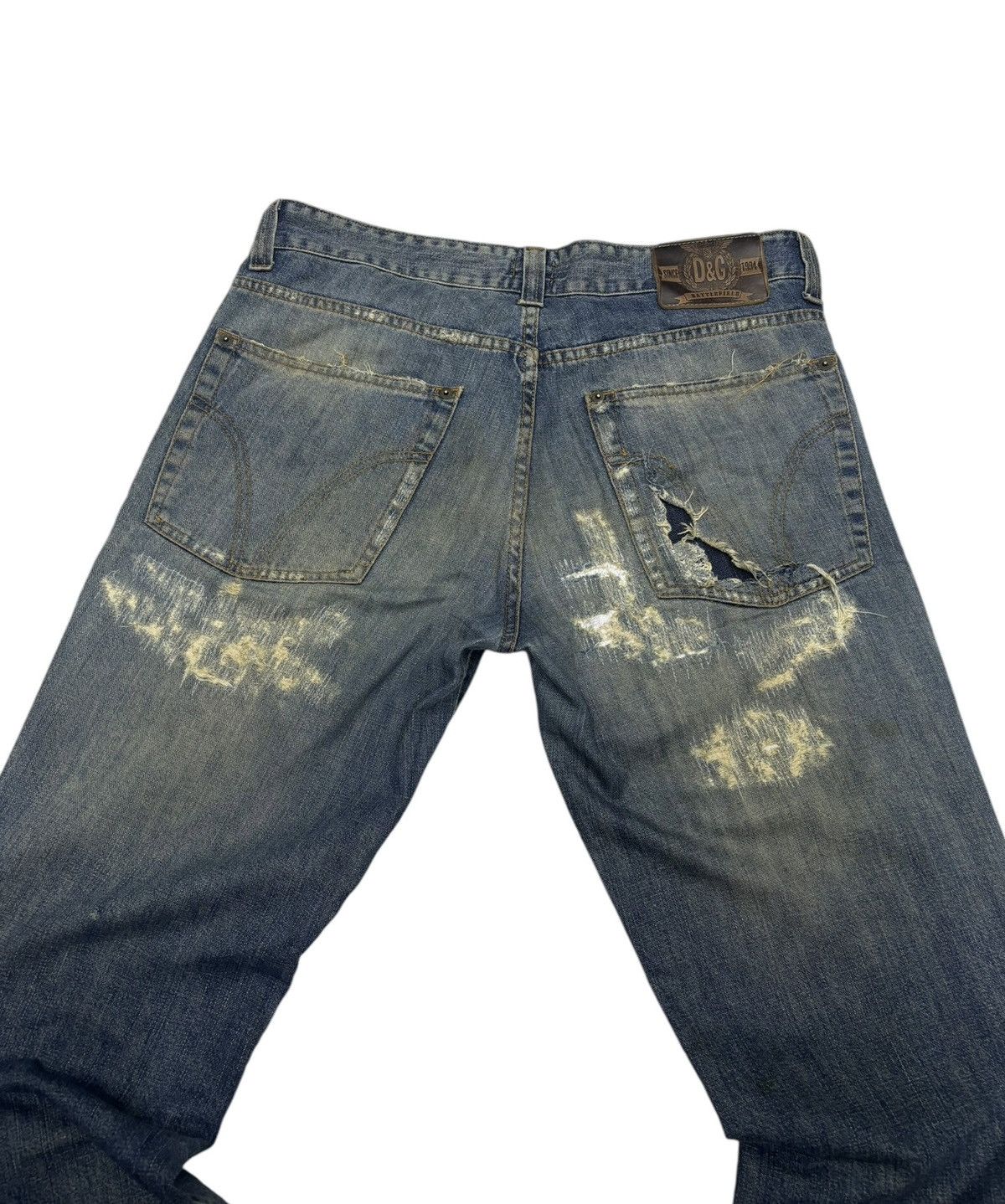 Dolce & Gabbana × If Six Was Nine × Le Grande Bleu (L.G.B.) 🐎 DOLCE & GABBANA ARMY BATTALION DISTRESSED DENIM JEANS Size US 34 / EU 50 - 9 Thumbnail