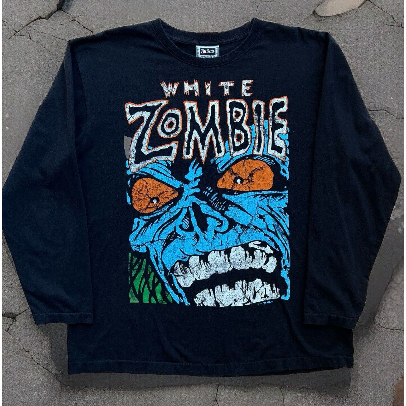 Vintage White Zombie Shirt XL Black 90s Long Sleeve Heavy