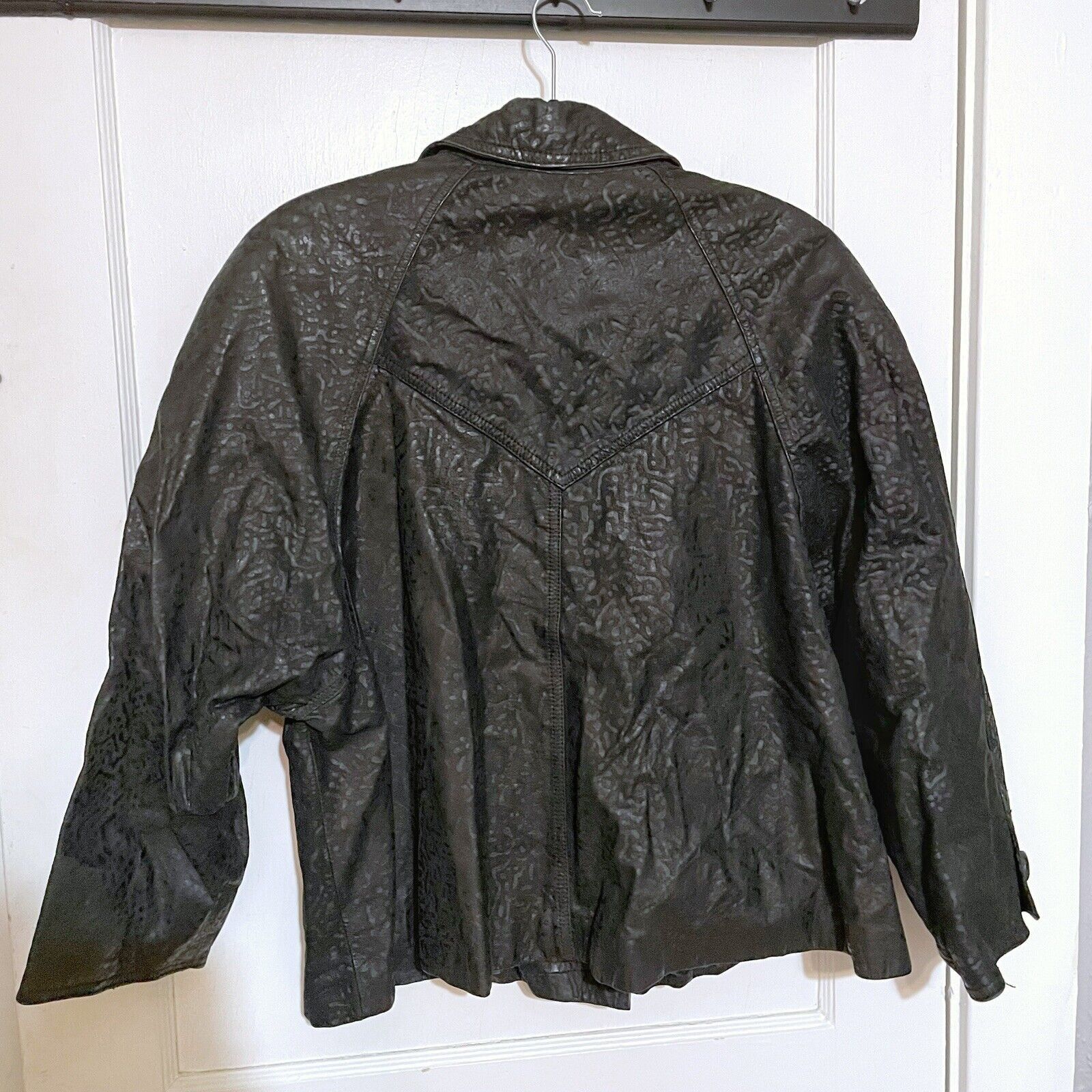 Vintage Vintage Winlit Black Cheetah Leather Jacket Small Oversized Size S / US 4 / IT 40 - 3 Thumbnail