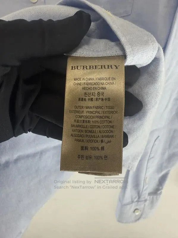Burberry Burberry Blue Cotton Long Sleeve Shirt. Size L / US 10 / IT 46 - 5 Thumbnail