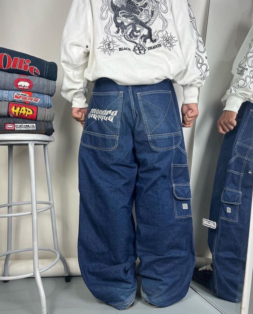 image of Jnco x Southpole Y2K Menaco Hip Hop Baggy Pants in Denim, Men's (Size 33)